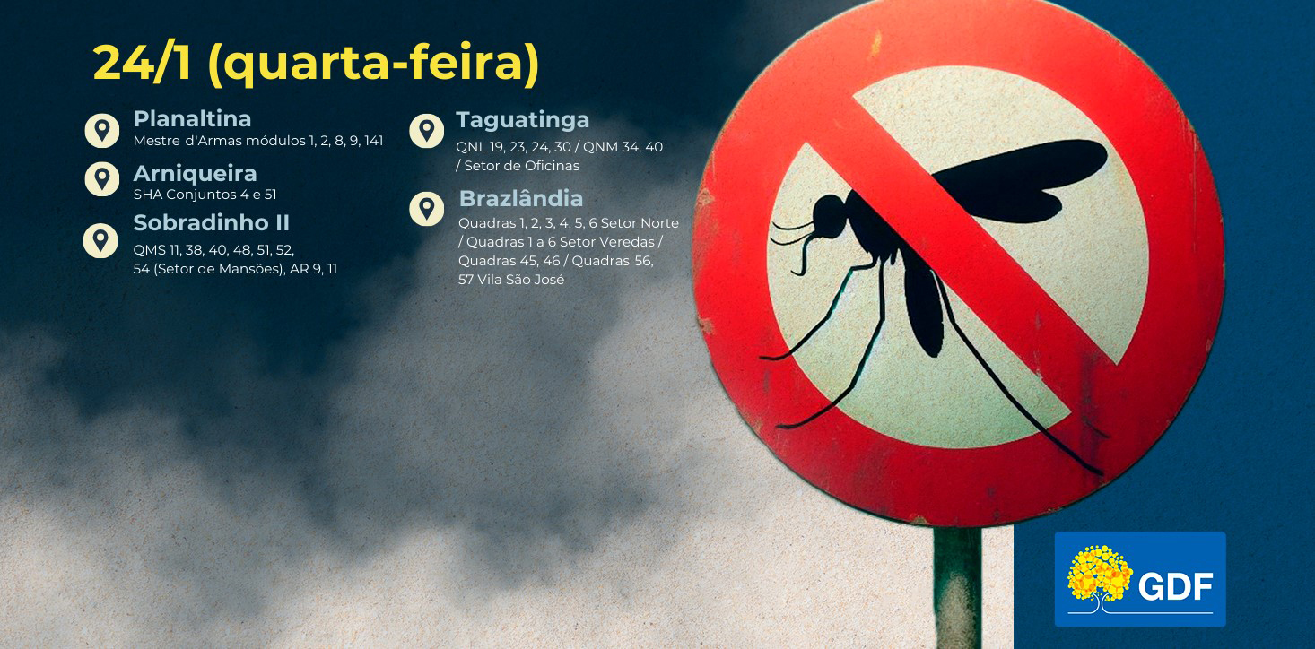 Fumacê vai percorrer cinco regiões administrativas nesta quarta (24)